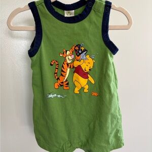 Disney Store Pooh and Tigger Beach Theme Sleeveless Baby Romper 0-3M Summer